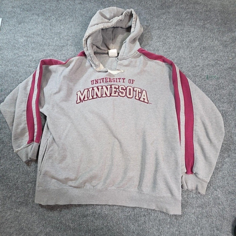 Minnesota Golden Gophers Sweatshirt Mens Large Gray NCAA Hoodie Old Varsity